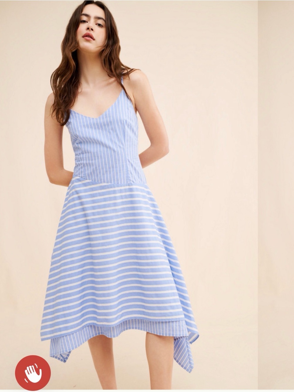 Du Paradis mixed striped midi dress